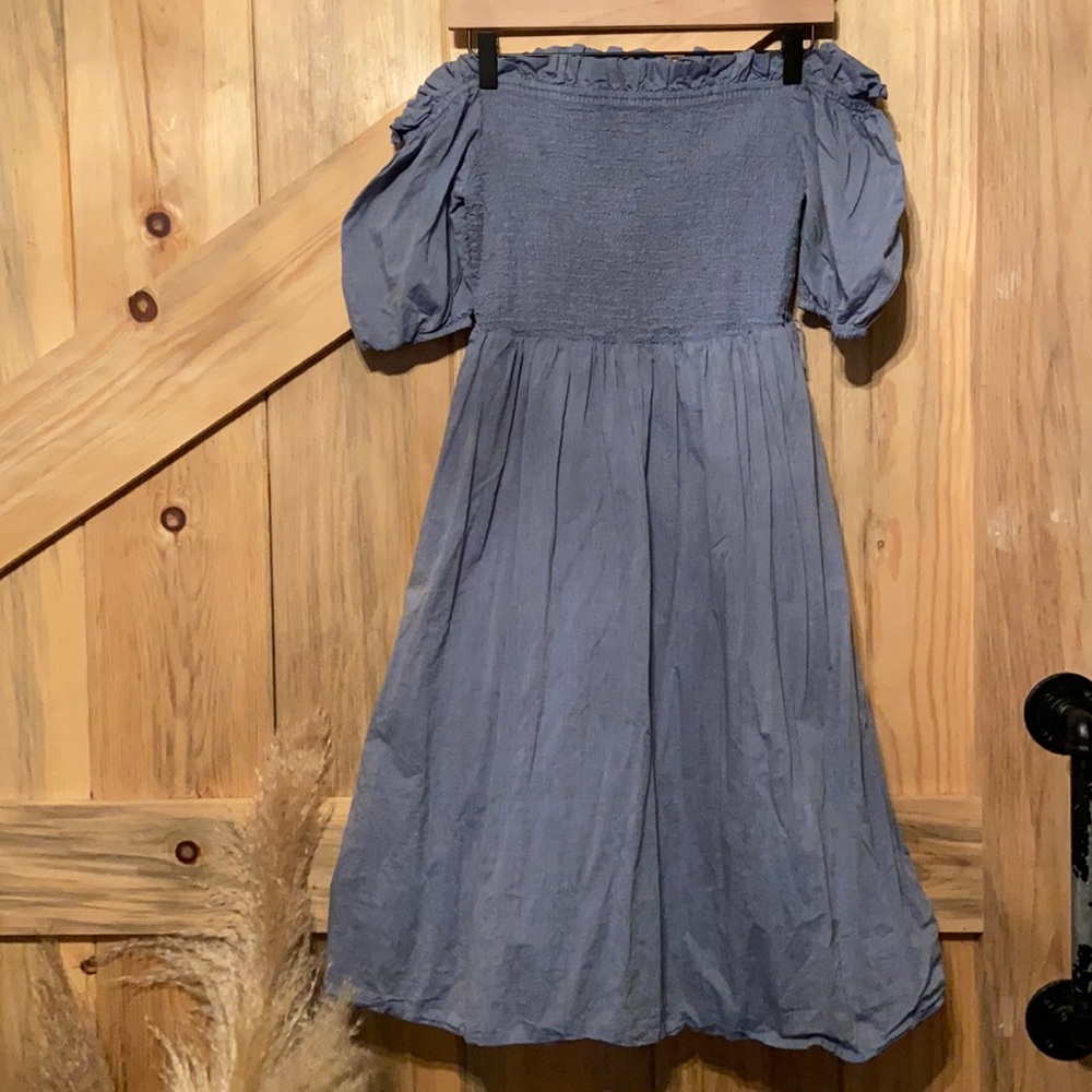 Who what wear blue smocked dress
